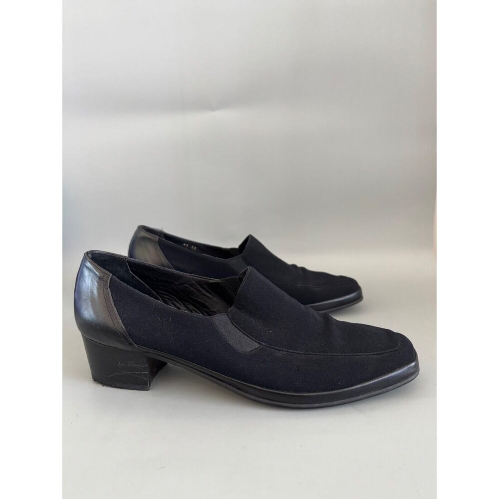 Rangoni Firenze Loafers Black Fabric & Leather Trim Women’s 11 N Made in Italy